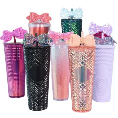 China New Product Viable Hot Sale Plastic Matte Studded Plastic Tumbler Cups Double Wall Plastic Tumbler for sale