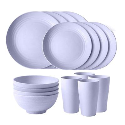 China New Sustainable Wheat Straw Dinnerware Sets Dinner Plates Design Dinner Plate Sets for sale