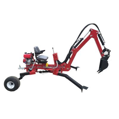 China Self and Power Mini Excavator ATV Towable Rimorchiabile Backhoe For Sale for sale