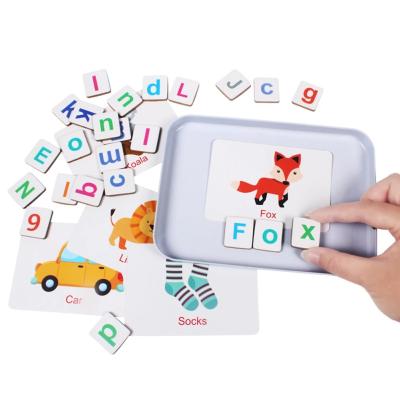 China English Alphabet Magnetic Number Game Puzzles Spell Game Kids Educational Toy for sale