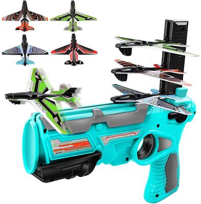 China Earlier Airplane Toy For Kids Shooting Game Education Airplane Launcher Bubble Catapult Toys Outdoor Sports Toys for sale