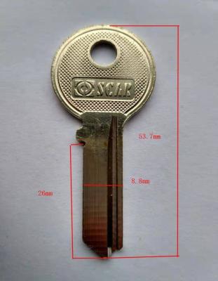 China Low MOQ White Low MOQ Key Hot Sale Low Price White Low MOQ Brass Material slivery key with custom design for lock brand OSCAR XINGFA for sale