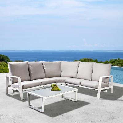 China 4pcs Modern Outdoor Aluminum Patio Sofa Set With Adjustable Back Cylinder Setting for sale