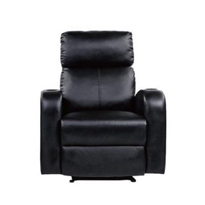 China Massage Shanghai Home Furniture Hot Selling PU Recliner Sofa Black Leather Relaxing Chair For Living Room for sale