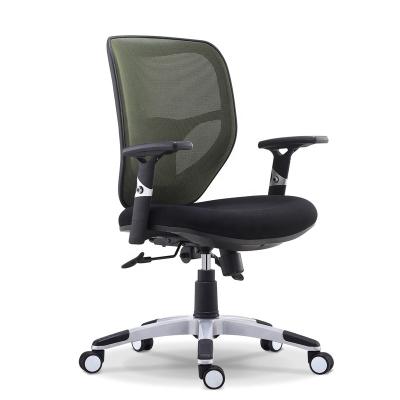 China Foshan Furniture Mid-Back Mesh Fabric Office Waiting Room Adjustable Swivel Waiting Room Low Back Office Chair for sale