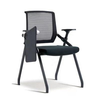 China Modern Low Rate Aluminum Steel Frame Connectors Folding College Study Conference Chair With Notepad for sale