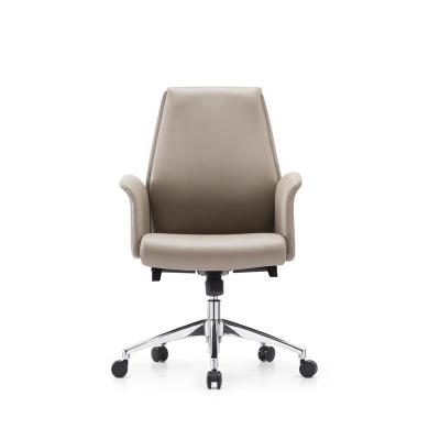 China High Quality Synthetic Gas Lift Conference Room Visitor Bow Leg Leather Graduated Office Chair Convertible Mid-Back With Low MOQ for sale