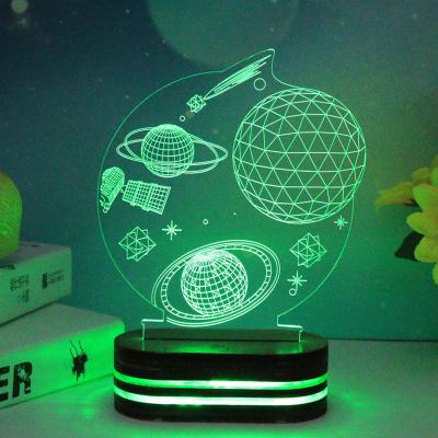 China Plastic Image Base Modern Romantic 3D Illusion Acrylic Lamp Led Night Lights Customized Customized Lights for sale