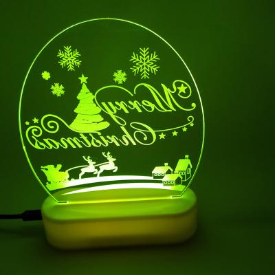 China 16 Colors LED Gift Customized Design On / Off 3D Decoration Led Night Light Christmas Gift Lights for sale