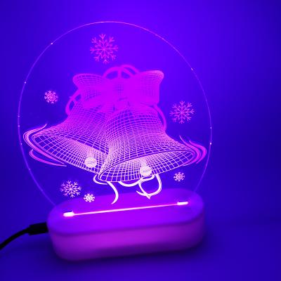 China Acrylic Christmas Night Light Holiday Decoration Light Festival 3D Christmas Decoration On/Off Lights for sale