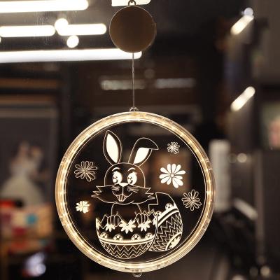 China Hanging Type 3D Night Sucker Eggless ON-OFF Window Decoration LED Lamp Battery Acrylic Lights Easter for sale