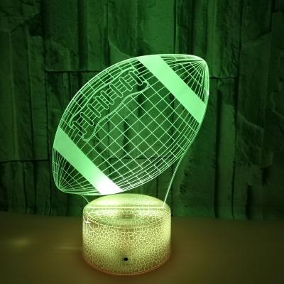 China Modern Acrylic Touch 3D RGB LED Football Lamp Illusion Gift Dimmable Night Lights for sale