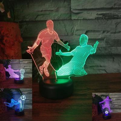 China Colorful Colorful Lamp Bedroom Soccer Creative Video 3D LED Touch Of The Series Charging 3D Illusion Gift Light for sale