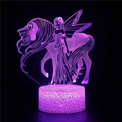 China Bedroom Lovely Kids Beauty Night Light 16 Color Changing With Remote Control Bedroom Decoration 3D LED Night Lights for sale