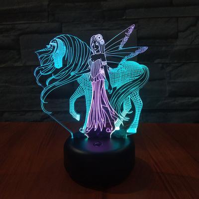 China Bedroom Cartoon Anime Two Part Color Printing Night Light Colorful ABS Acrylic Decoration Low Lamps Led 3D Illusion Lamps for sale