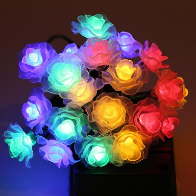 China Rose Christmas Lights Outdoor Waterproof USB Holiday Multicolor Decorative Solar Powered String Light ON-OFF for sale