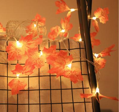 China Yellow LED Light Maple Leaf Decoration Room Girl Leaf Battery String Lights Romantic ON-OFF Light String for sale