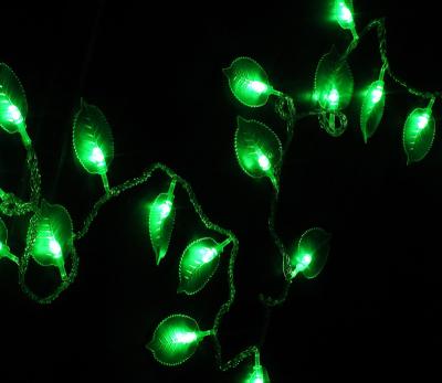 China Colorful Christmas ON-OFF Decoration Lighting Wedding Holiday Green Leaf Led String Light for sale