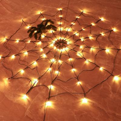 China Creative Halloween Party DIY Decoration LED Spider Web ON-OFF Spider Web String Light Up Lights for sale