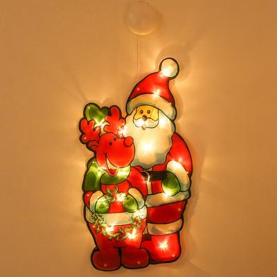 China LED Christmas ON-OFF Decoration Lights Santa Claus Snowman Elk Shape Window Suction Cup Lights for sale