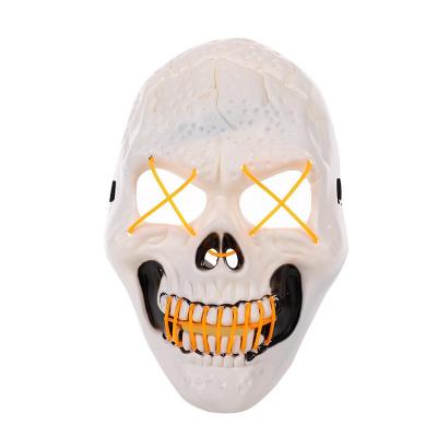 China 2021 Instant Flash Masquerade Cosplay Party LED Mask Halloween Scary Long Crawling Luminous Glowing Lighting/Slow/Fast Cool Wire EL Flash 2021 Rave Party Mask For Adult for sale