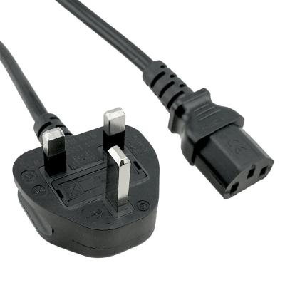 China UK Construction Standard 1m Computer Power Cord - Power Cable - IEC 60320 C13 to BS 1363 for sale