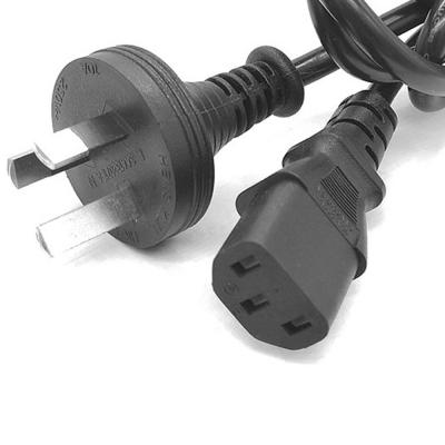 China Construction Power Cable Attach 3 Pin Australian Plug IEC-C13 To Socket 250V 10A 1.5M for sale