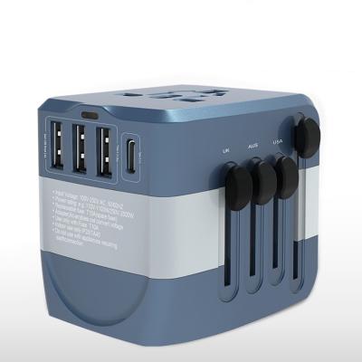 China 2 Travel Adapter (KW) High Speed ​​Smart Wall Charger Global AC 2.4A 4 USB Outlet Plug Adapter For Europe UK USA AU Asia for sale