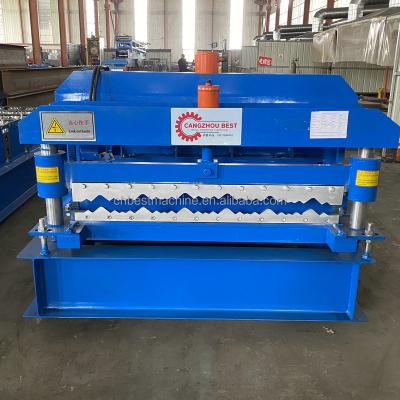 China Hotels Russia hig type deep rib glazing tile roofing roll forming machine for sale