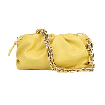 China 2021 Brand Newest Fashion PU Dumpling Cloud Leather Bags Women Bags With Thick Chain He Handbags For Sale for sale