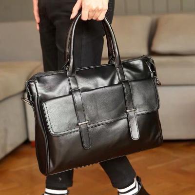 China Newspaper Used Custom Logo High Quality Men's Handbag Business Travel Laptop Bag Man Shoulder Bag Designer Luxury Briefcase for sale