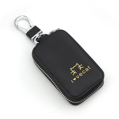 China Waterproof Custom Unisex Key Chain Manager Wallet Smart Compact Leather PU Leather Car Holder Key Chain Case for sale