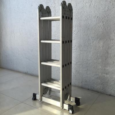 China Folding Ladders Aluminum Universal Foldable 4x4 Step Ladder for sale