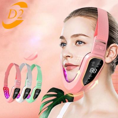 China Hot Selling Anti-Puffiness LED Photon Therapy Facial Massager Slimming Vibration Massager Dual Chin Cheek Lift Face V-Shape Lifter for sale