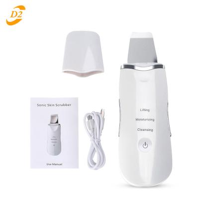 China Hot Sale 2021 Hot Sale Ultrasonic Face Skin Scrubber Blackhead Removal Pore Remover Facial Cleanser DEEP CLEANING Facial Scrubber for sale