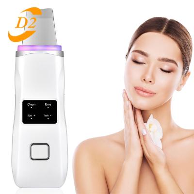 China Photon Extractor Vibration Massager EMS Ion Pores Deep Cleansing Peeling Ultrasonic Spatula Red Light Therapy Skin Scrubber LED for sale