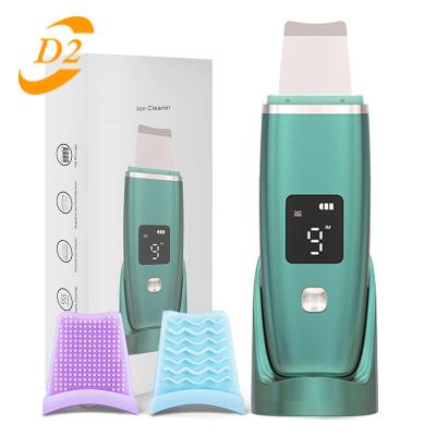 China D2 LCD Face Scrubber Sonic Massage Skin Spatula Remove Blackhead Acne Deep Cleansing Ultrasonic Face Lifting Tightening Beauty Skin Care Tools for sale