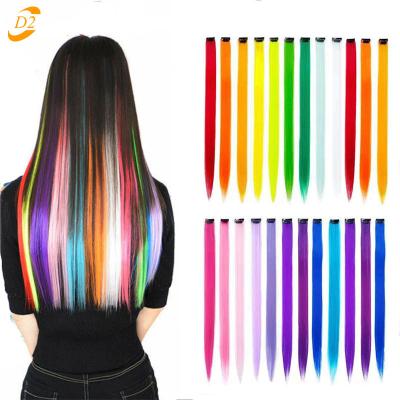 China Synthetic V-Tip Hair Clip On Hair Extension 63 Color Straight Hair Extension Clip In Wig Faber High Temperature Hair for sale