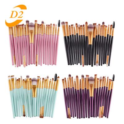 China Angular Blush 20 Pcs Makeup Brush Set Eyeshadow Base Powder Blending Eyebrow Blush Double Head Brush Beauty Face Make Up Brush for sale