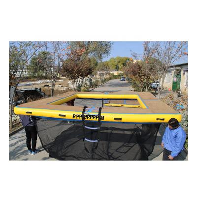 China PVC+Drop Point Hot Sale Yacht Inflatable Sea Ocean Floating Pool With Net for sale