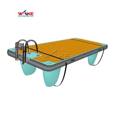 China PVC+Drop Stitch +EVA OEM Rescue Platform Inflatable Water Rescue Mat Floating Dock for sale