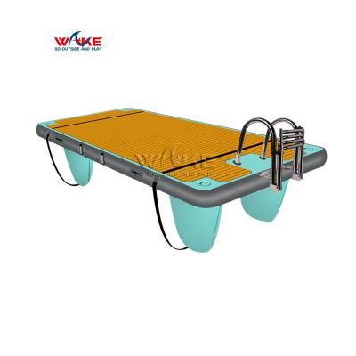 China PVC+Drop Stitch + EVA Whole Sale Inflatable Water Deck Fishing Dock Rig for sale