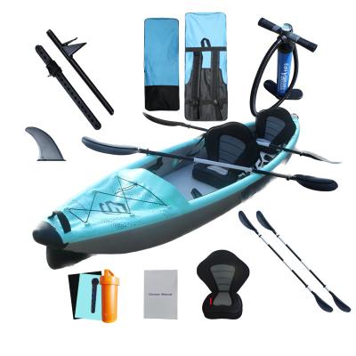 China factory direct customized 0.9mm pvc inflatable fishing kayak with foot pedal for sale