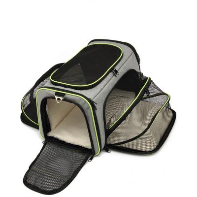 China Leather Breathable Pet Stroller Carrier Cat Bag Travel Walker Pet Care Bag Carriers for sale