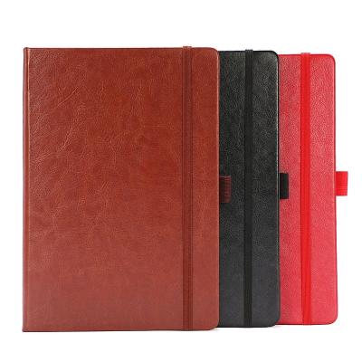 China Handmade Colorful Custom Size PU Leather Notebook Hardcover Notebook with Ribbon Travel Personal Travel for sale