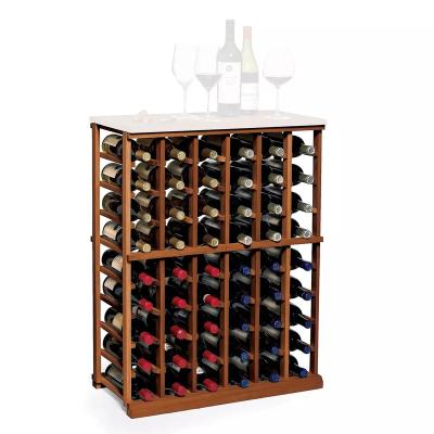 China Stored Stackable Modular Wooden Wine Rack Display Wine Shelf Rack Kit 3 Column With Display Storage for sale