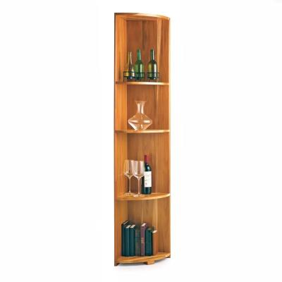 China Natural Wood Rack Stored Eco Friendly Countertop Wine Bottle Storage Rack Kit Quarter Round Shelf for sale