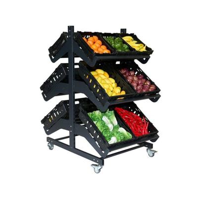 China Supermarket Shelf Gondola Double Sided Double Sided 800mm Mobile Fruit And Vegetable Displays Estanterias De Supermercados for sale