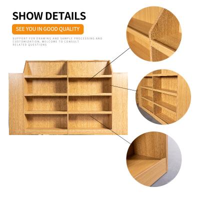 China Double Double Sided Popular Stationery Wooden Display Stand Wooden Display Stand for sale