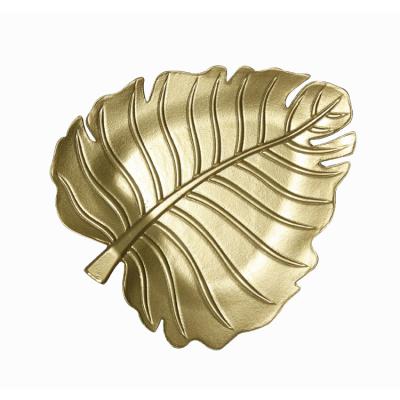 China Europe Durable Using Modern Low Price Wall Home Leaf Shape Artwork Leaf Decor Gold Frame for sale